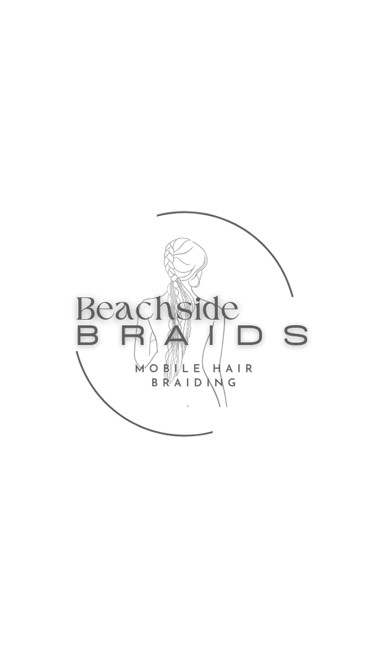 Beachside braids logo the backside of a woman with french braids